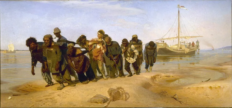 Barge Haulers on the Volga by Ilya Repin, 1870