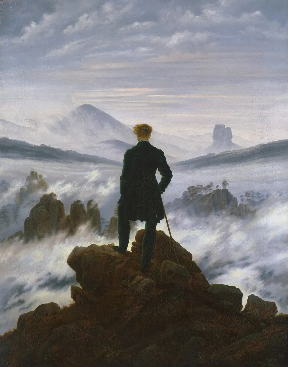 Wanderer above the Sea of Fog by Caspar David Friedrich, 1818